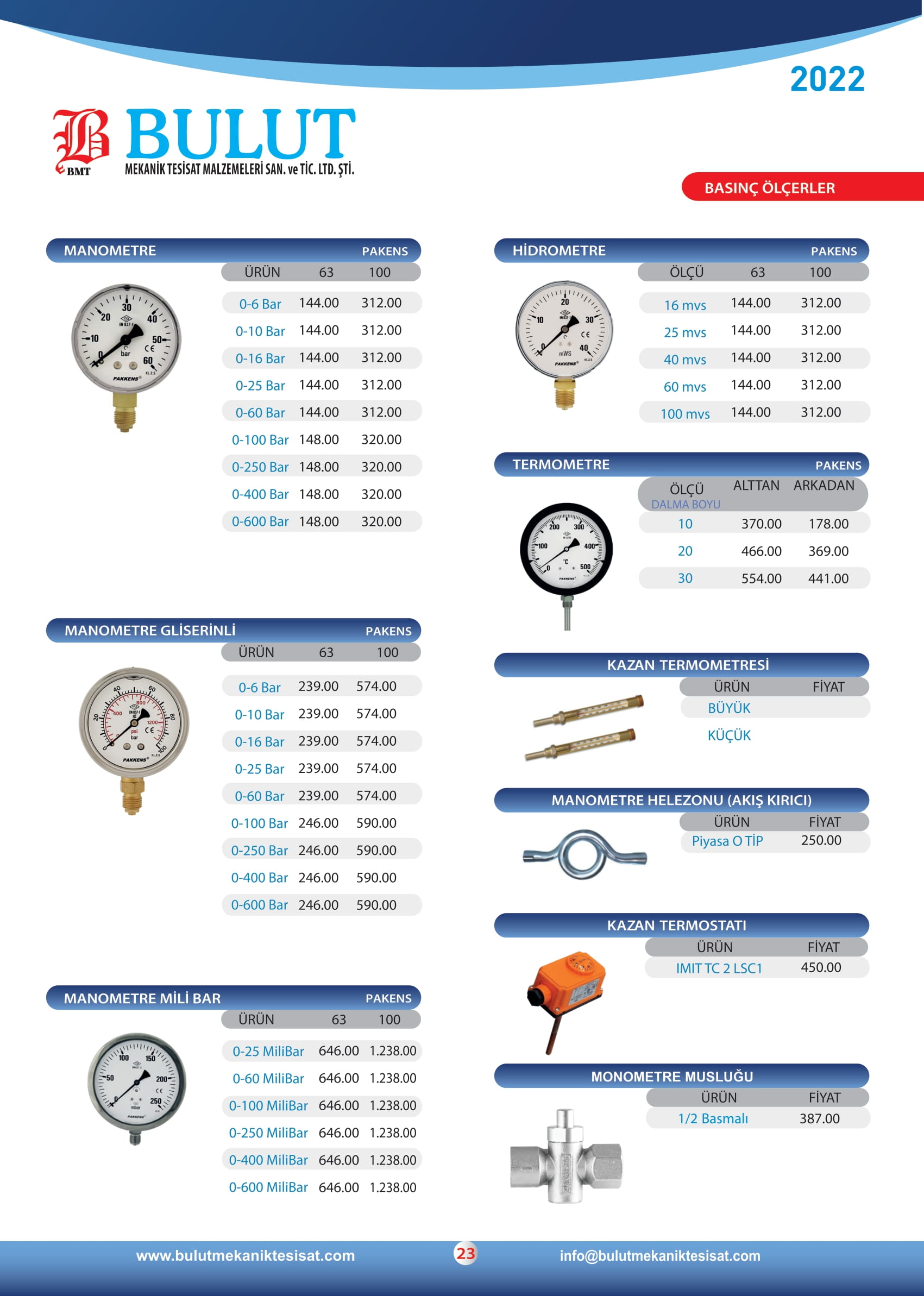Basınçölçer Fiyatları