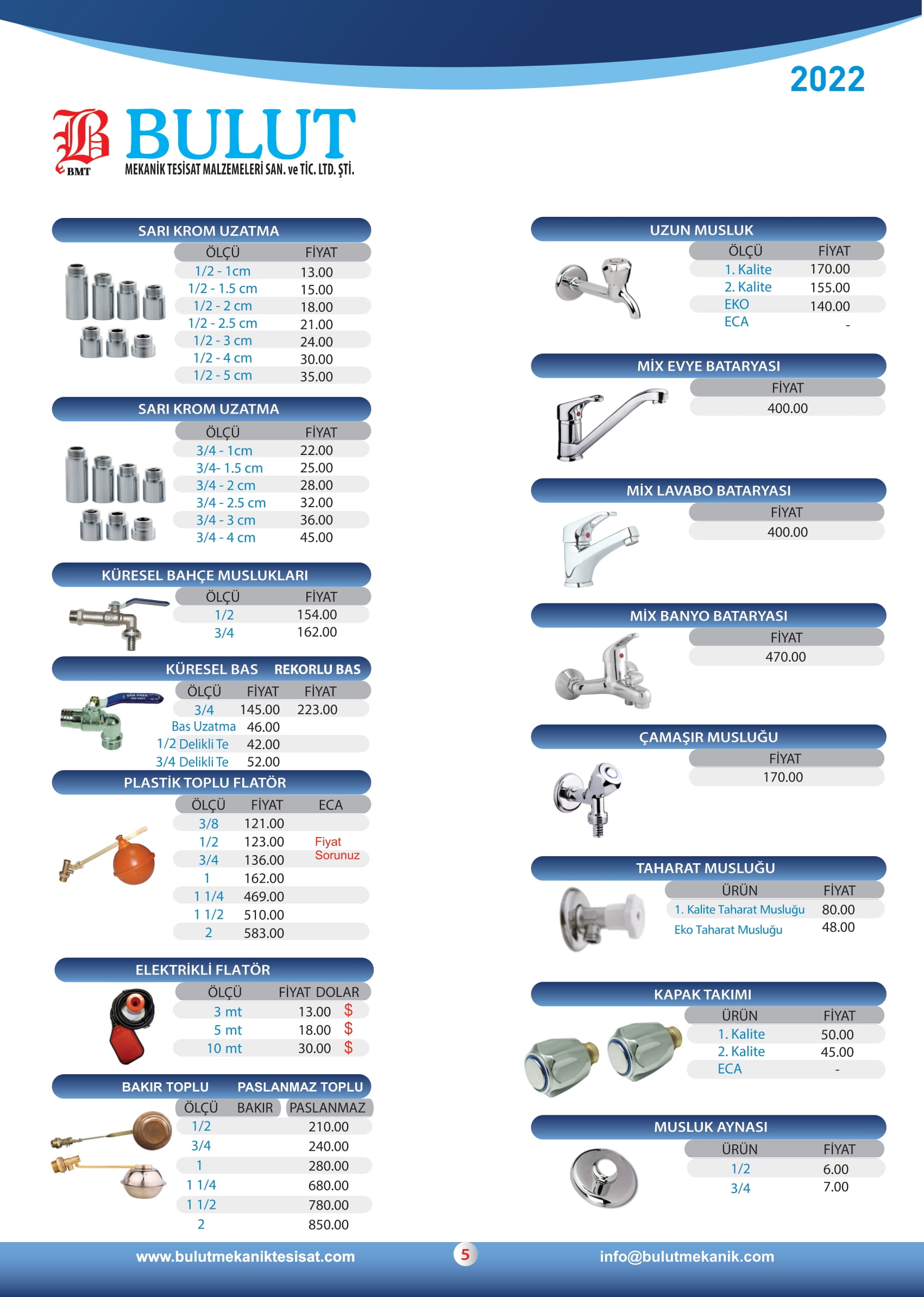 Batarya Musluk Uzatma Grubu