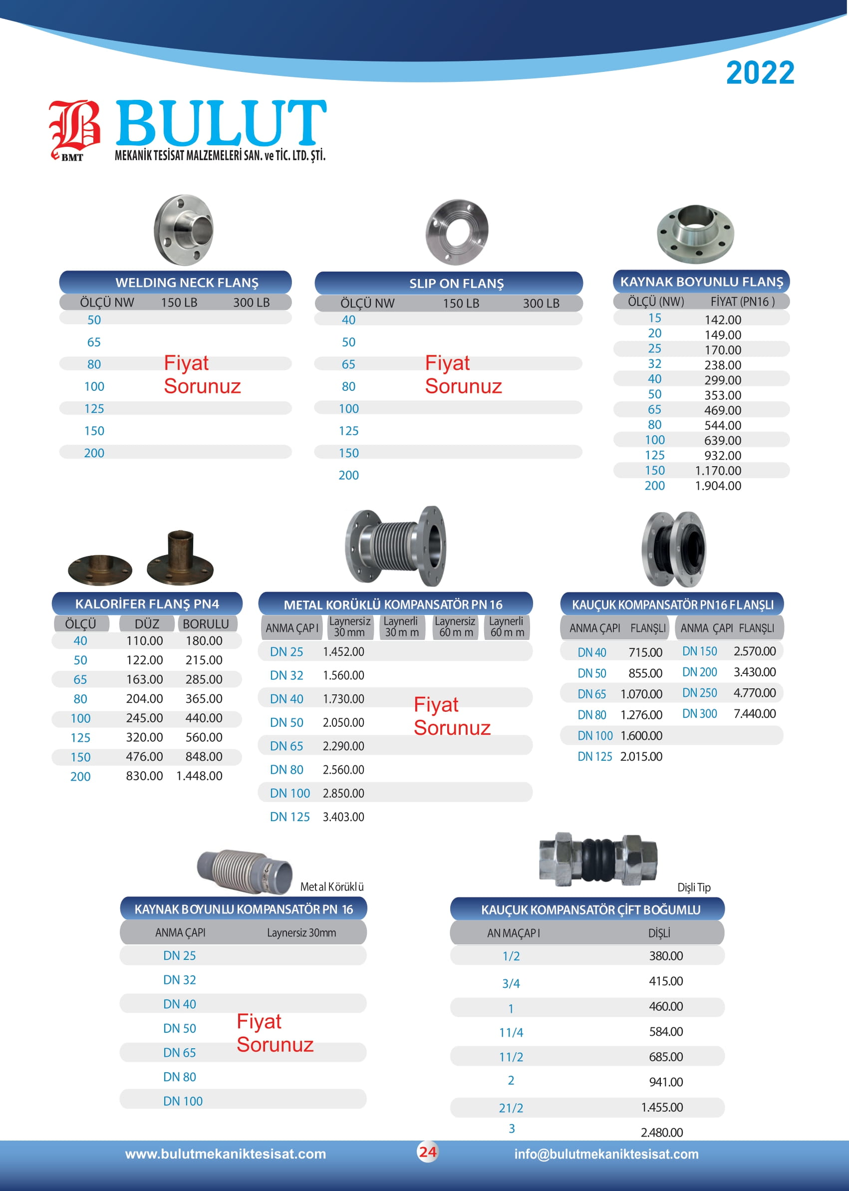 Flanş Kompansatör Grubu