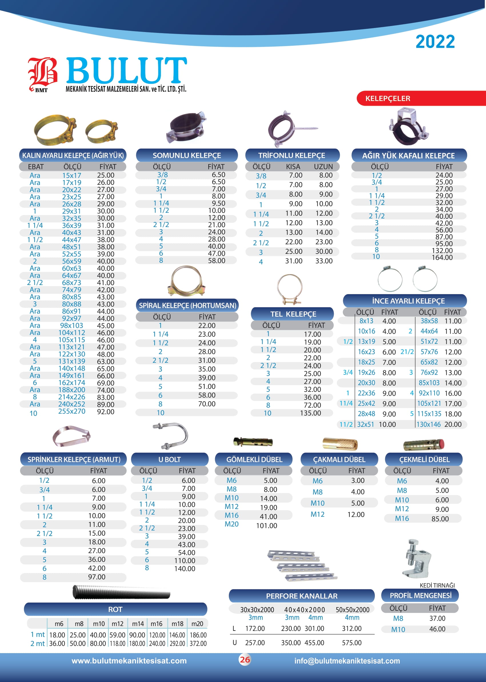 Kelepçe Fiyat Listesi