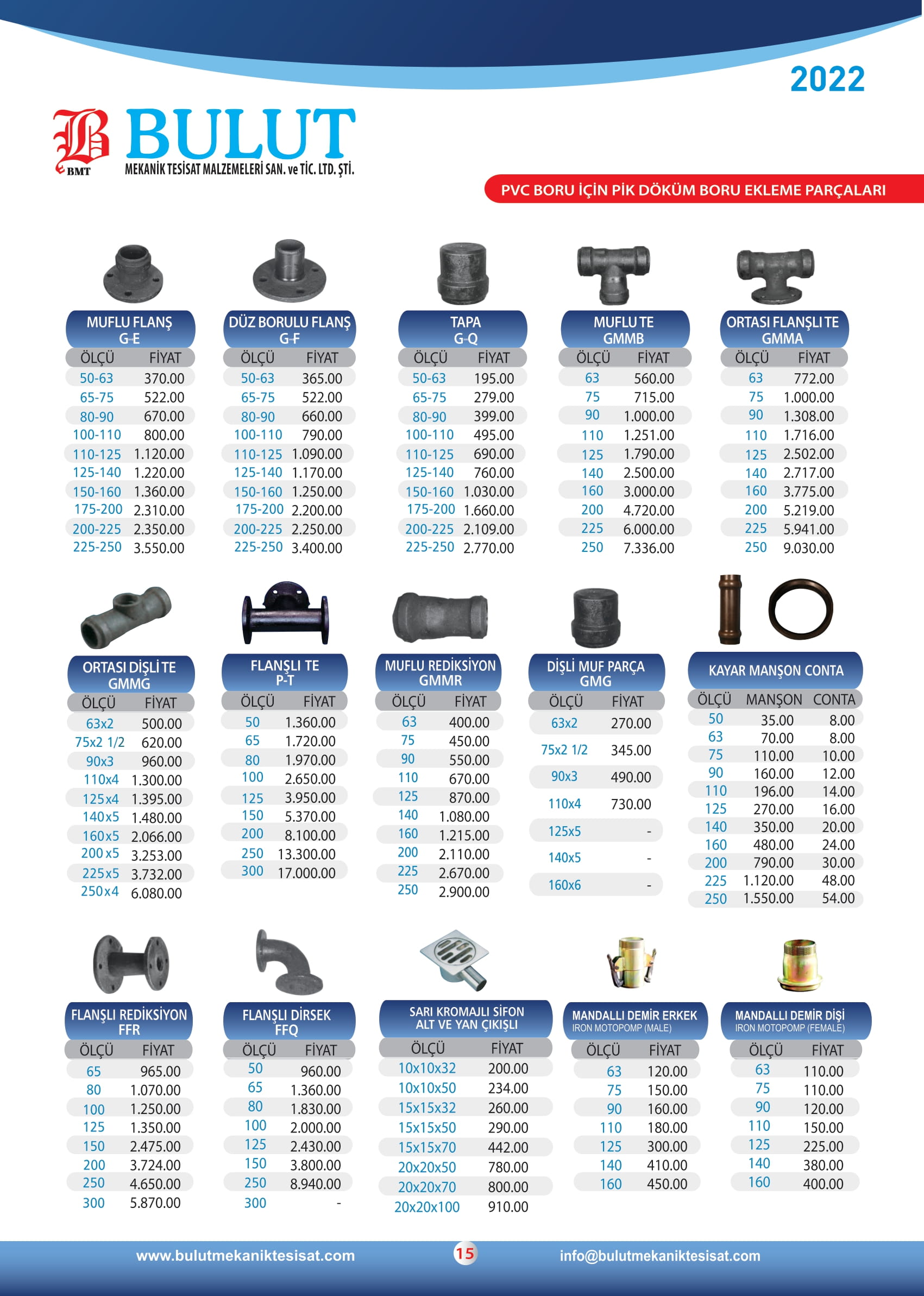 PVC Boru için Pik Döküm Boru Ekleme Parçaları