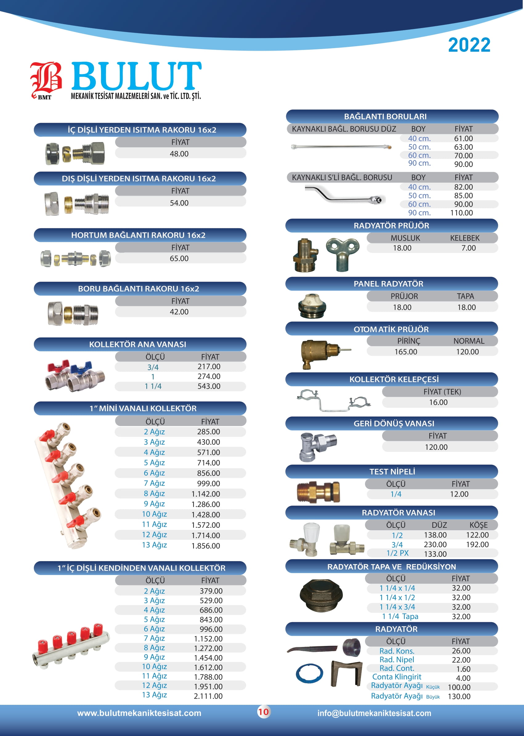 Bağlantı rakoru, kollektör ana vanası